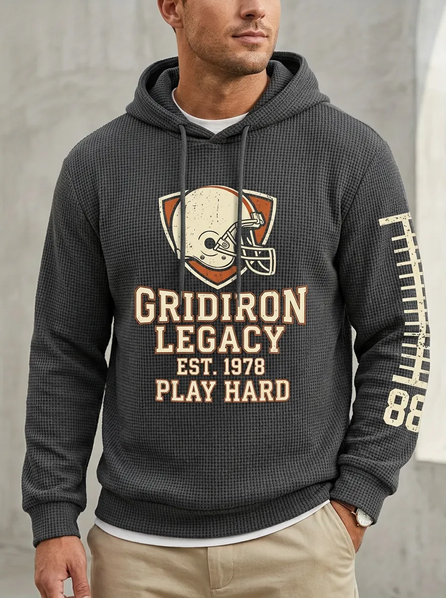 Men's Football Lover Gridiron Legacy Helmet Printed Hoodie