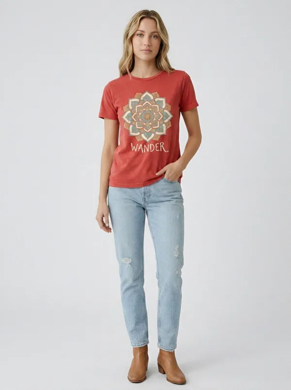 Women's Wander Boho Mandala Printed T-shirt