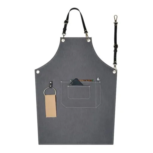 Denim Leather Strap Crossback Kitchen Work Apron
