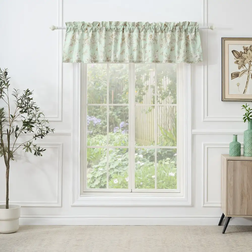 Semi-Sheer Microfiber Butterfly Rod-Pocket Valance
