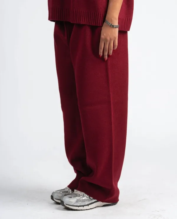 Burgundy Relaxed Knit Lounge Pants
