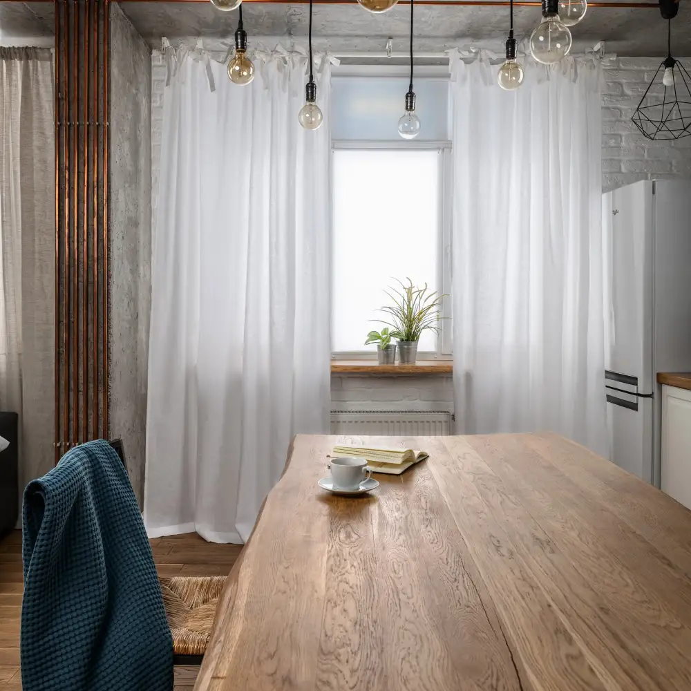Top Tie Linen Curtain Panel
