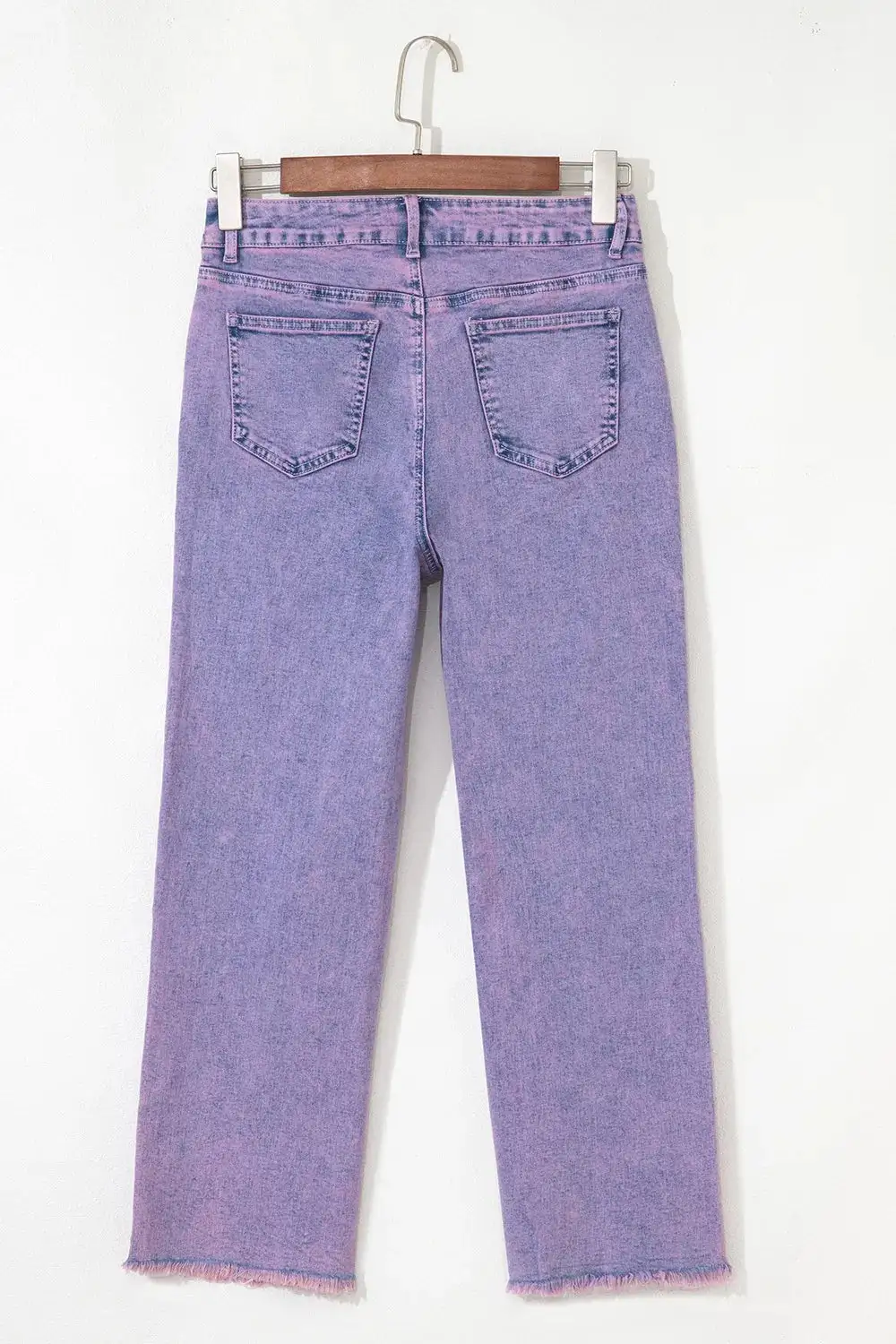 Raw Hem Washed Denim Jeans