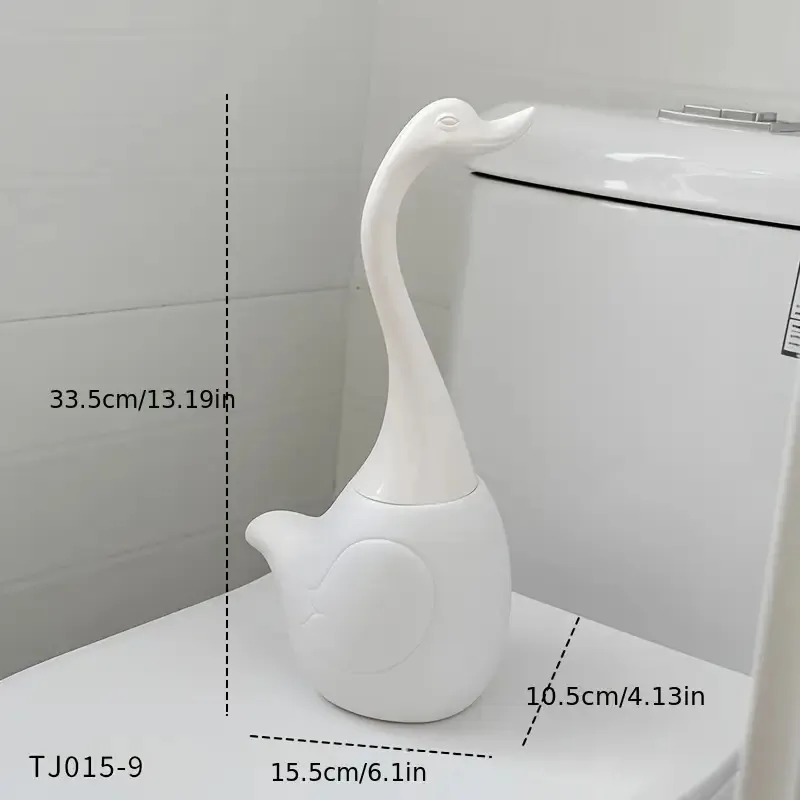 Elegant Swan-Shaped Toilet Brush Set With Base