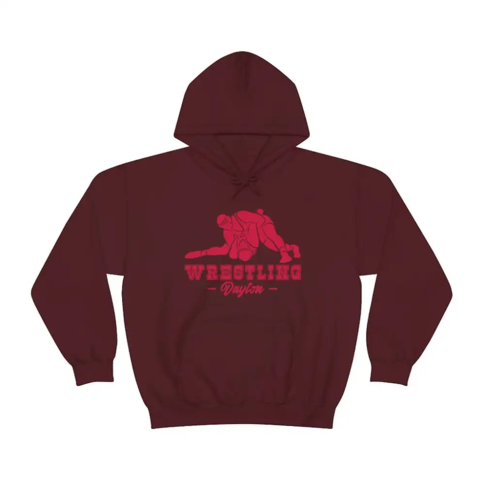 Soft Fleece Bold Print Wrestling Graphic Pullover Hoodie