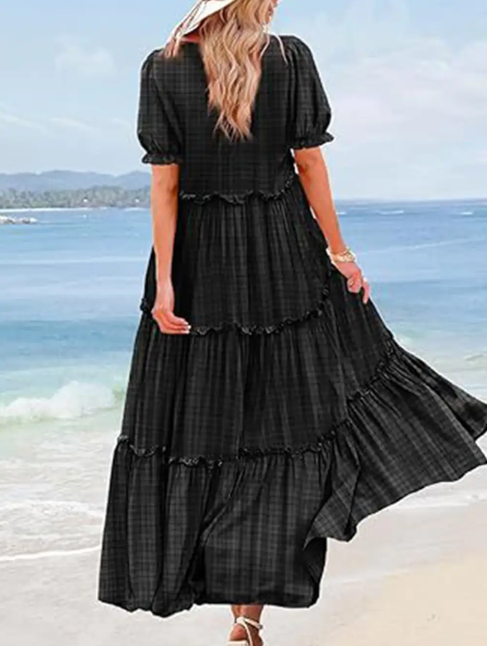 Puff Sleeve Print Mini Dress