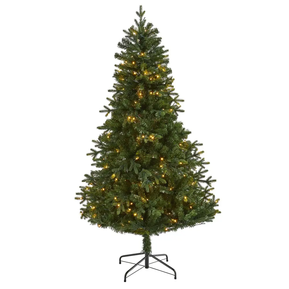 Vermont Fir Artificial Christmas Tree with Clear LED Lights Decor Display