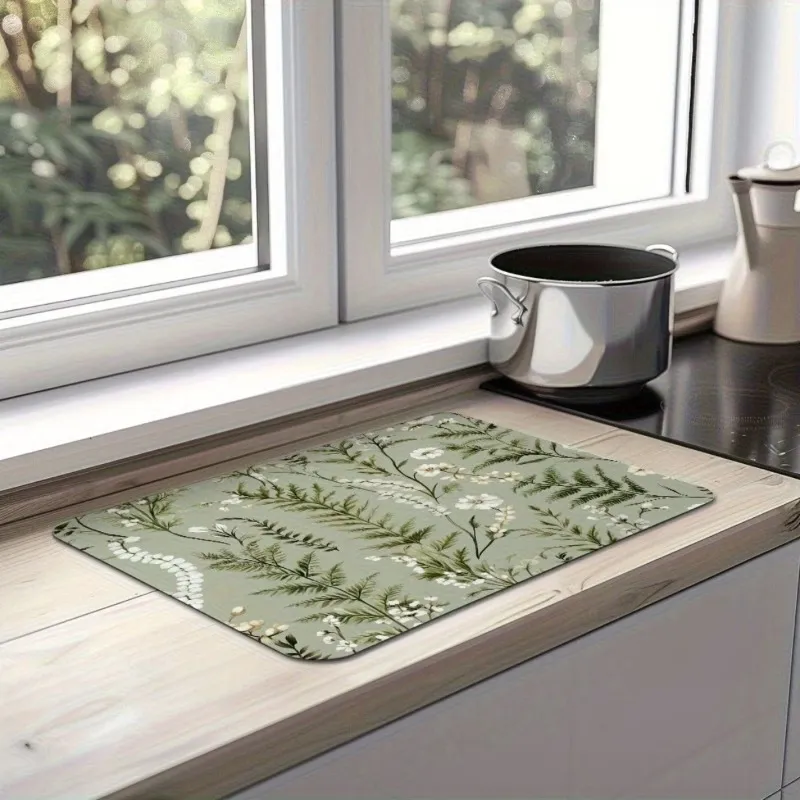 Greenery Design Kitchen Mat