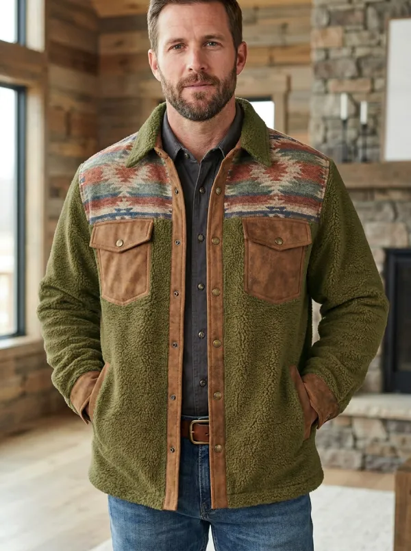 Prairie Ridge Aztec Finish Men's Western Fleece Jacket