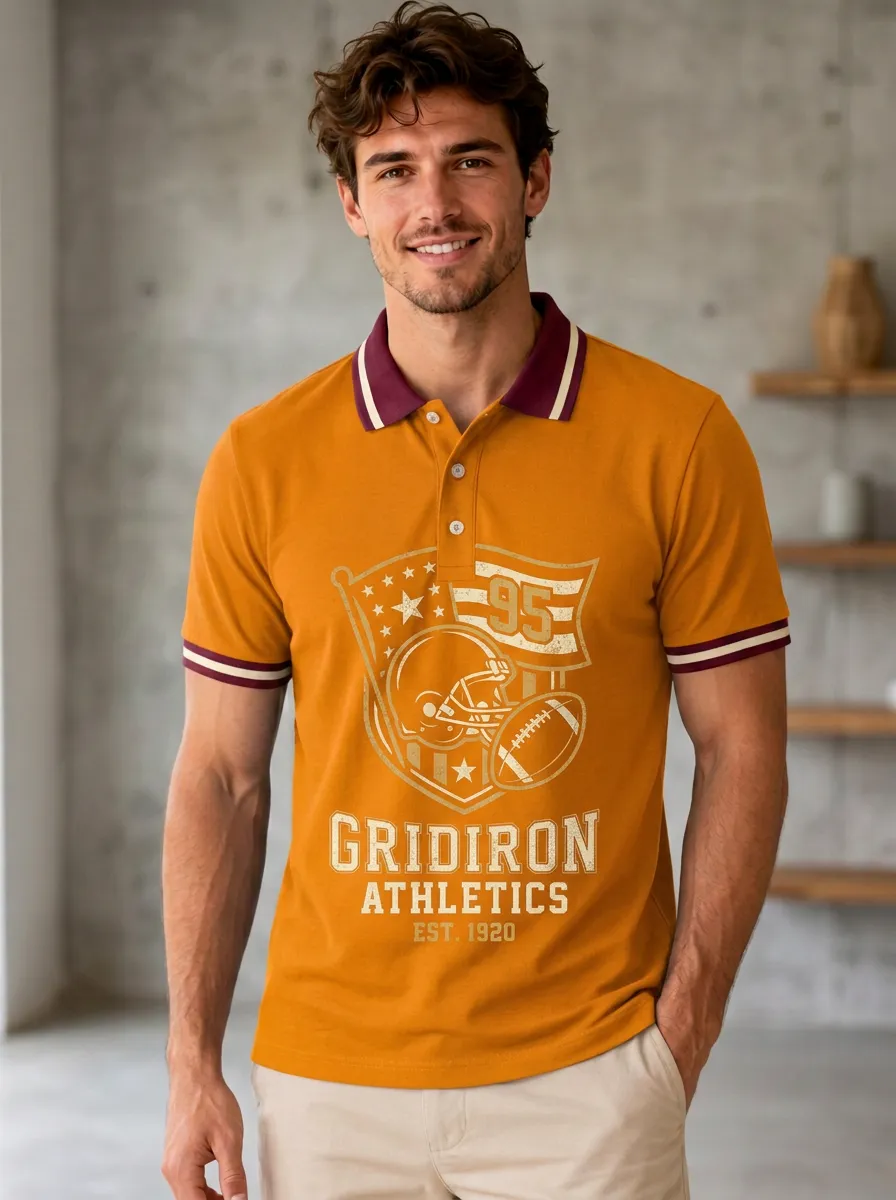Men's Relaxed Gridiron Helmet Polo Shirt