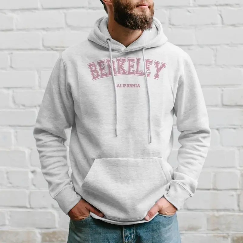 Pink Berkeley California Ca Varsity Style On Berkeley Hoodie