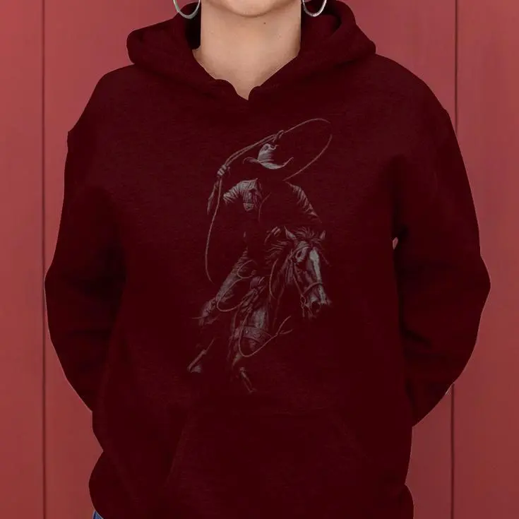 Rodeo Cowboy Lasso Roping Women Hoodie