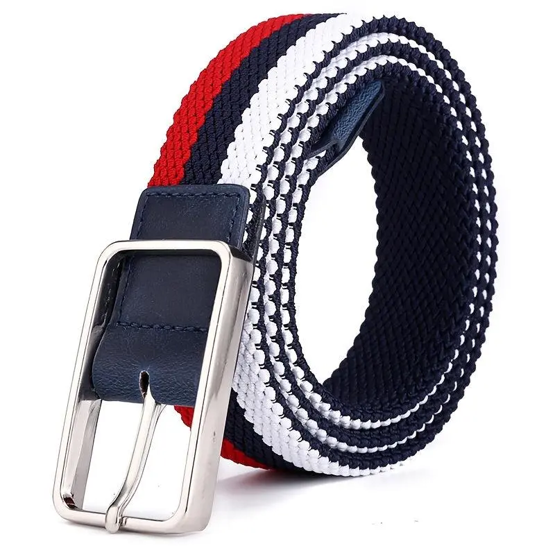 Square Buckle Elastic Casual Men's Belt