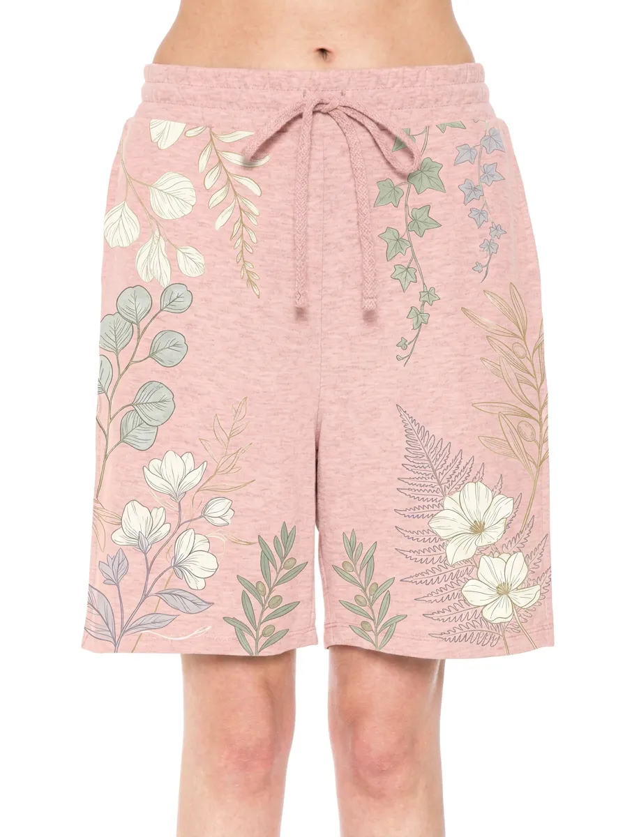 Women's Botanical Nature Lover Floral Leaf Printed Shorts