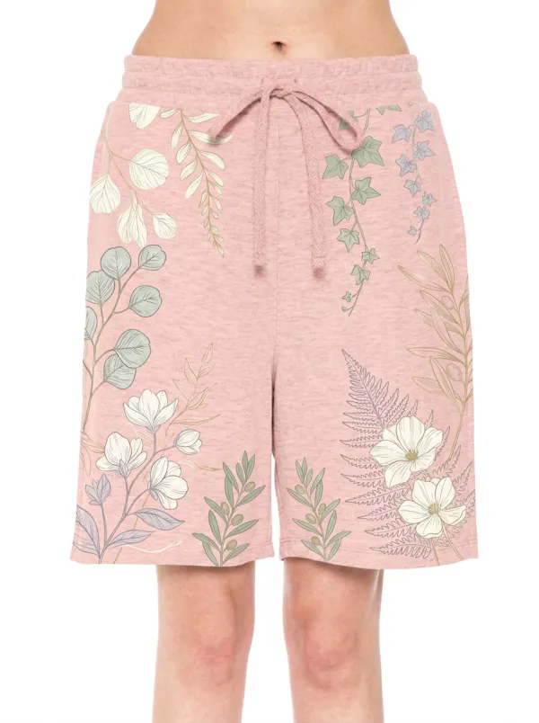 Women's Botanical Nature Lover Floral Leaf Printed Shorts