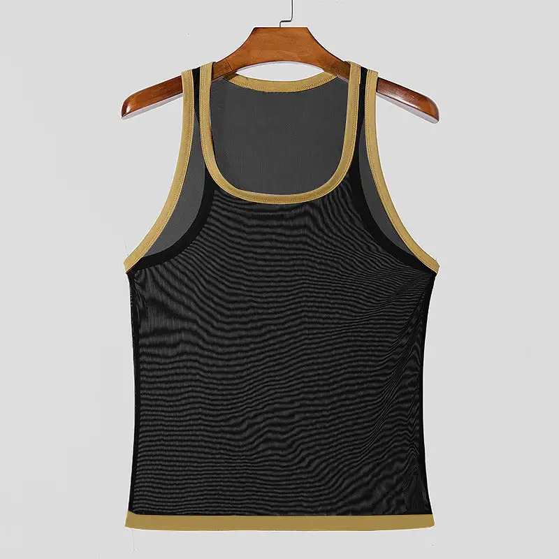 Men's Ringer Top Fine Cotton Elastane With Contrasting Piping And Slim-Fit