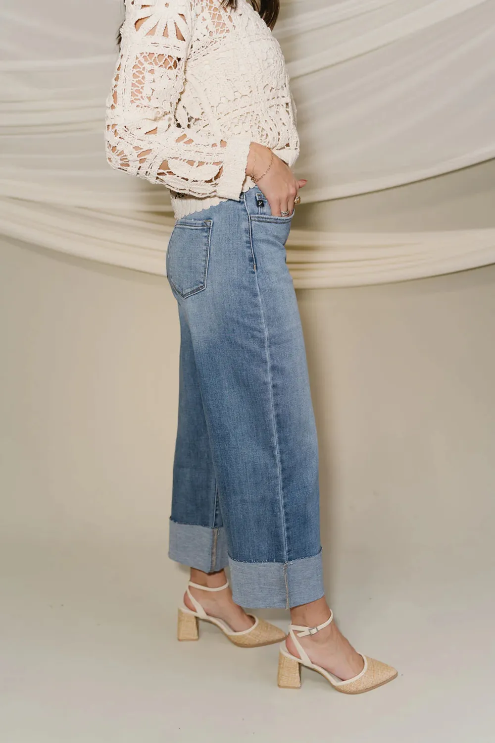 Wide Crop Leg Jeans