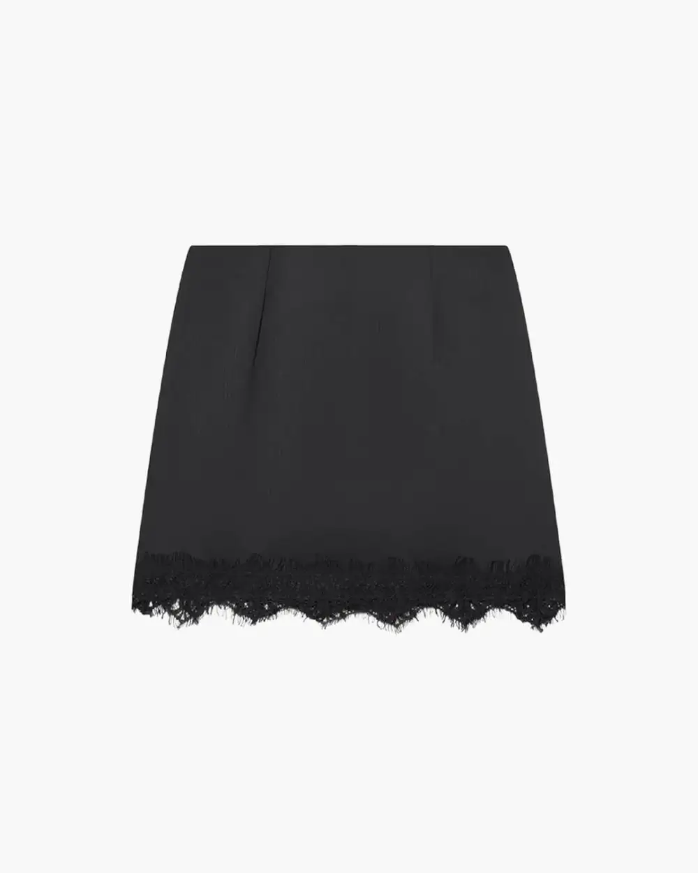Structured Leather Look Lace Knit Skirt