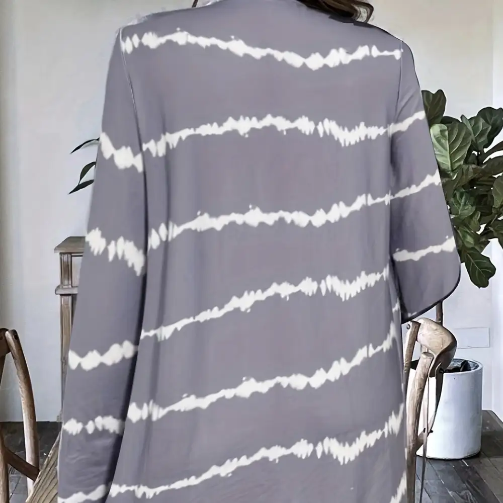 Printed Open Front Jacket
