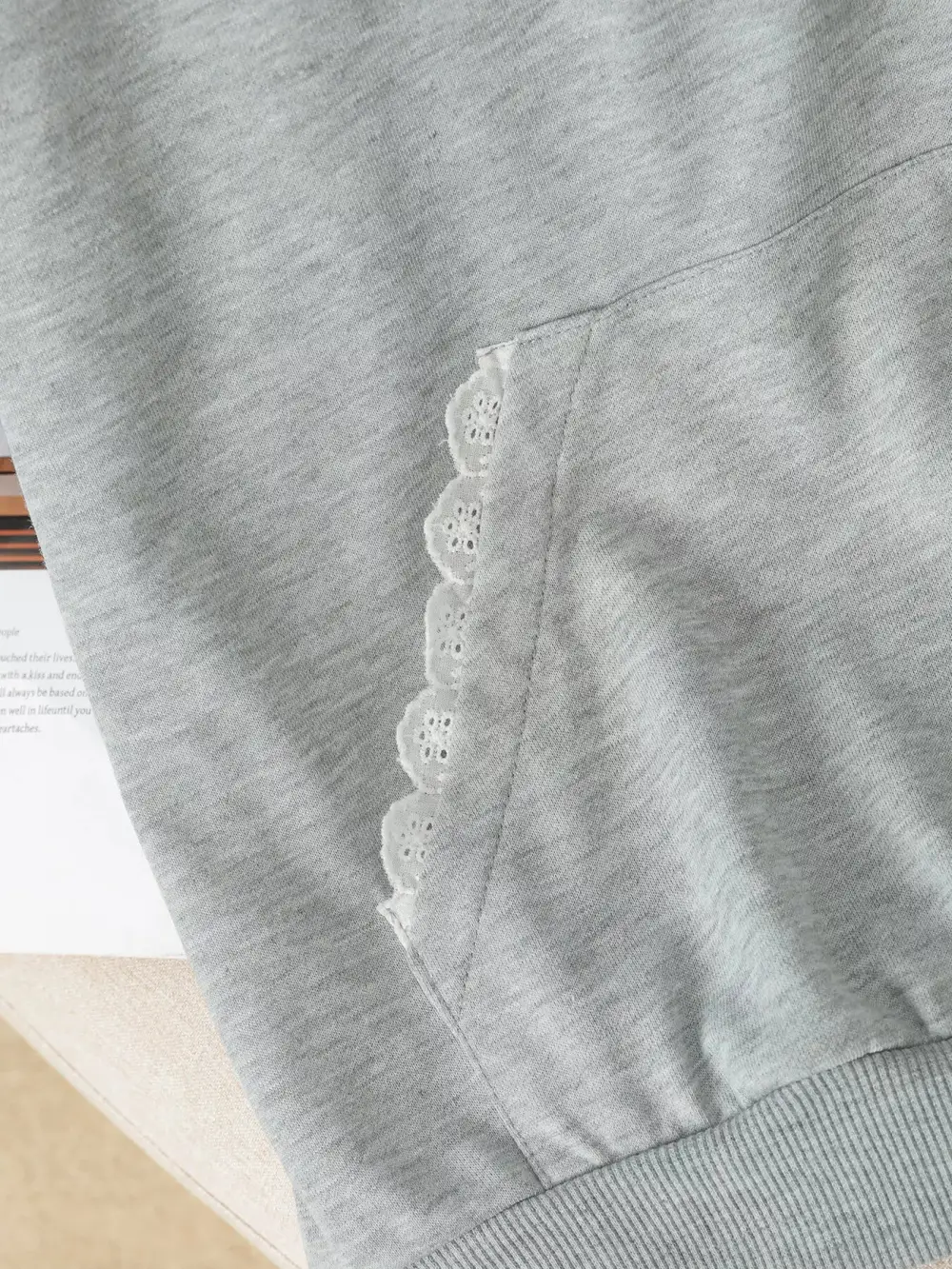 Pocketed Long-Sleeve Embroidered Hoodie