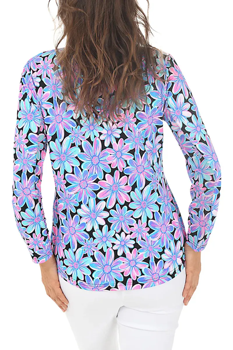 Bright Bouquet Cooling Mock Neck Top