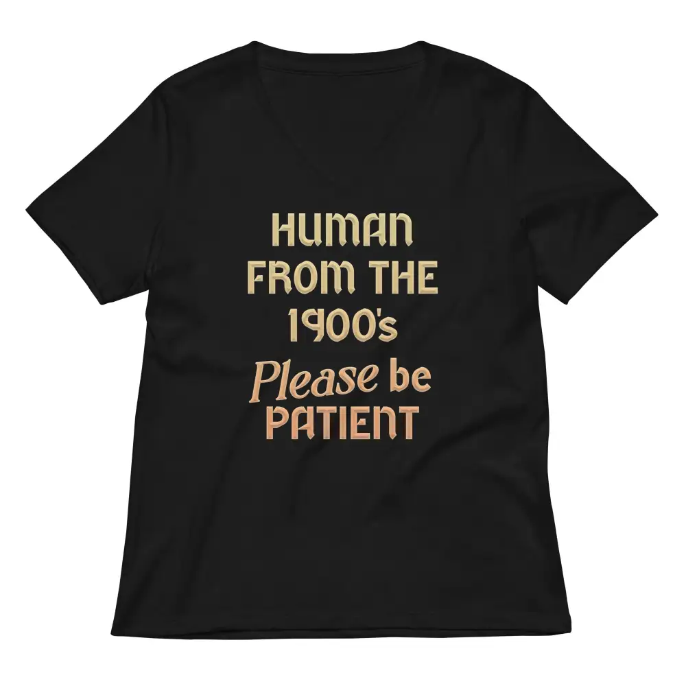 Human Print V Neck Tee