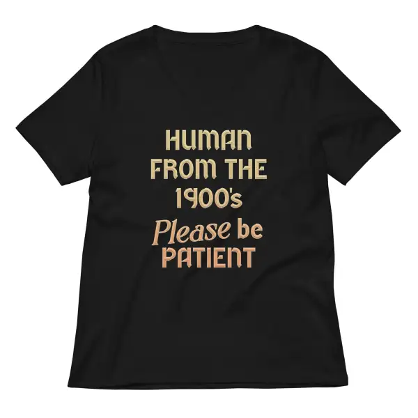 Human Print V Neck Tee