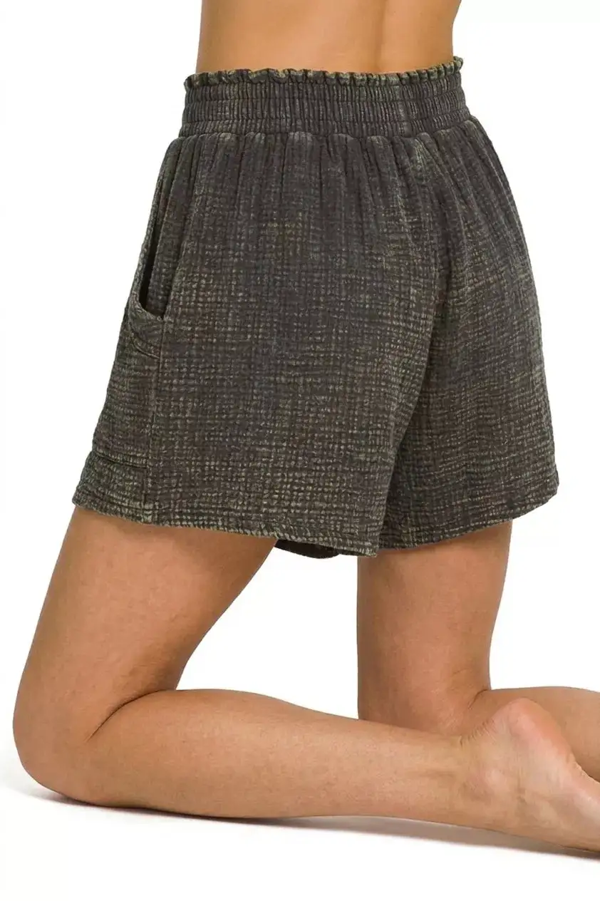 Washed Casual Shorts