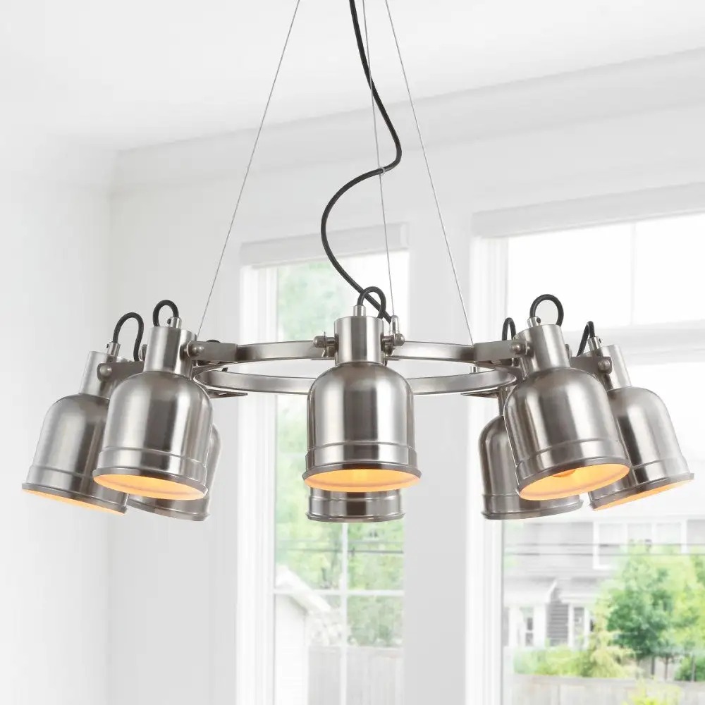 Eight-Light Metal LED Chandelier