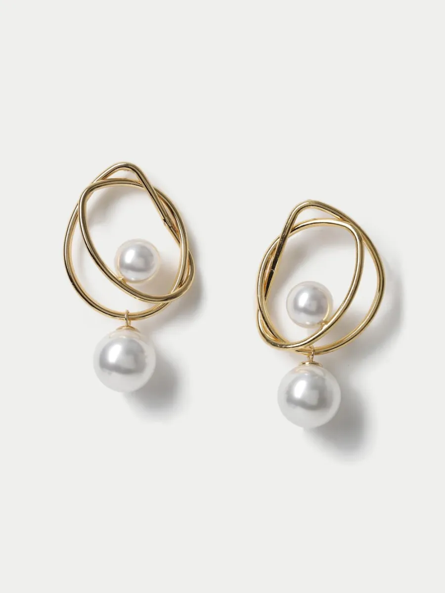 Twist Pearl Drop Earrings