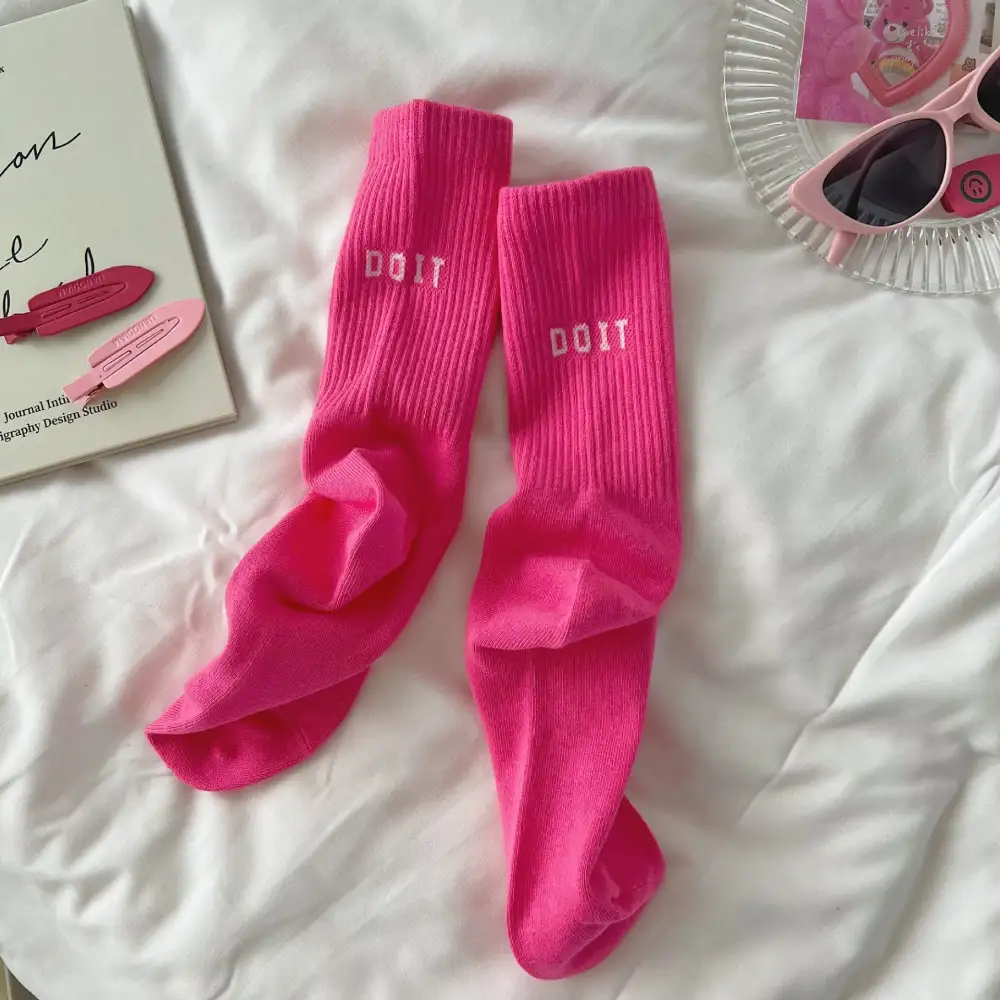 Ribbed Athletic Knee High Socks