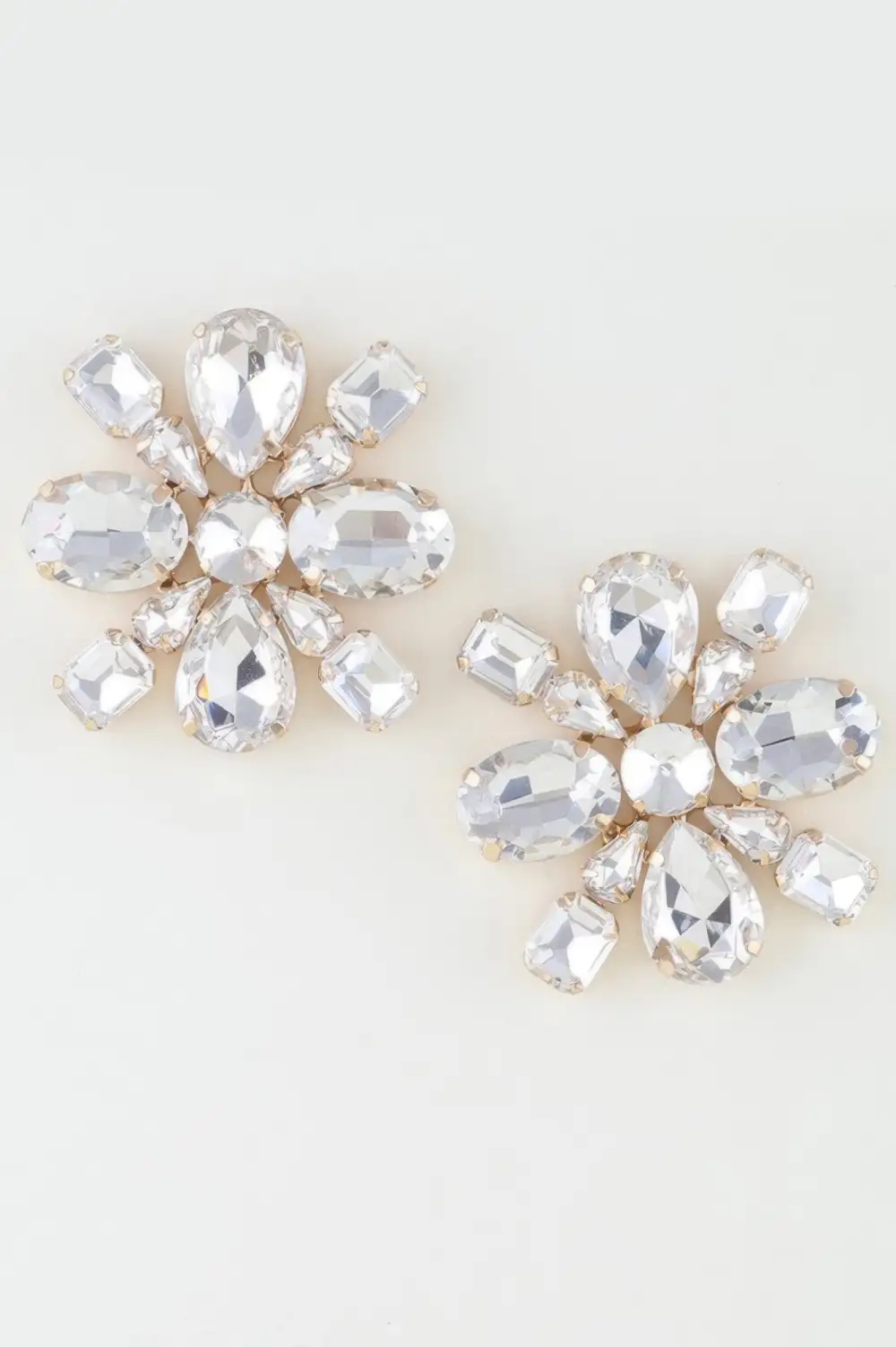 Bejeweled Flower Stud Earrings