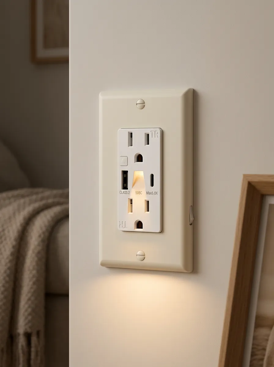 Modern USB Nightlight Printed LED Outlet Cover