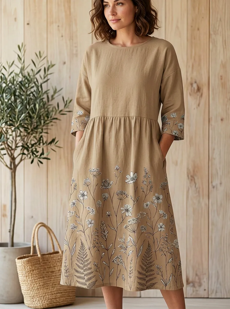 Botanical Garden Wildflower Midi Dress