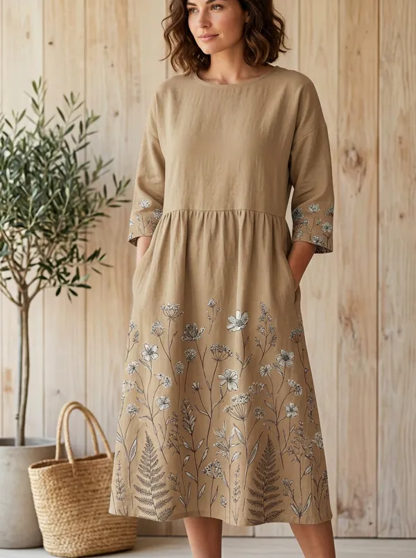 Botanical Garden Wildflower Midi Dress