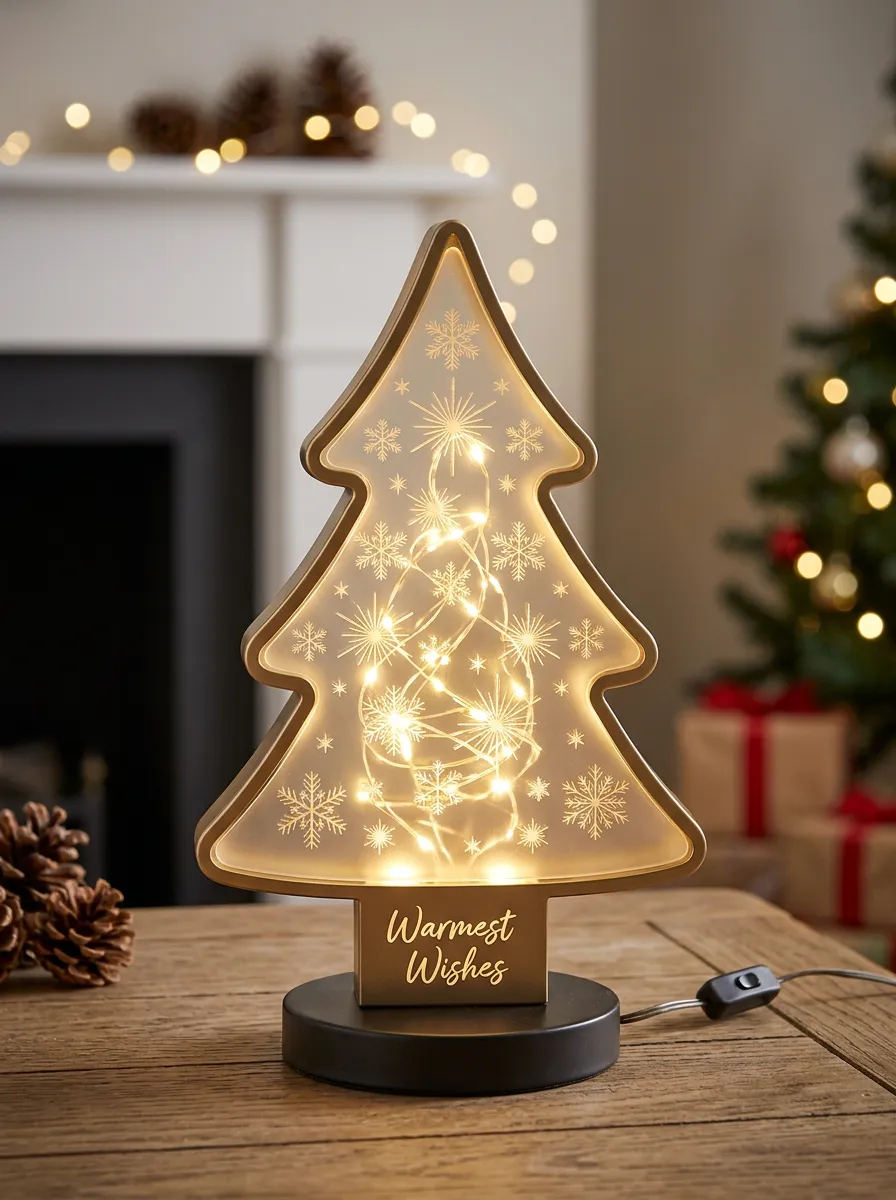 Festive Snowflake Christmas Tree Design Christmas Light-Up Tree Decor