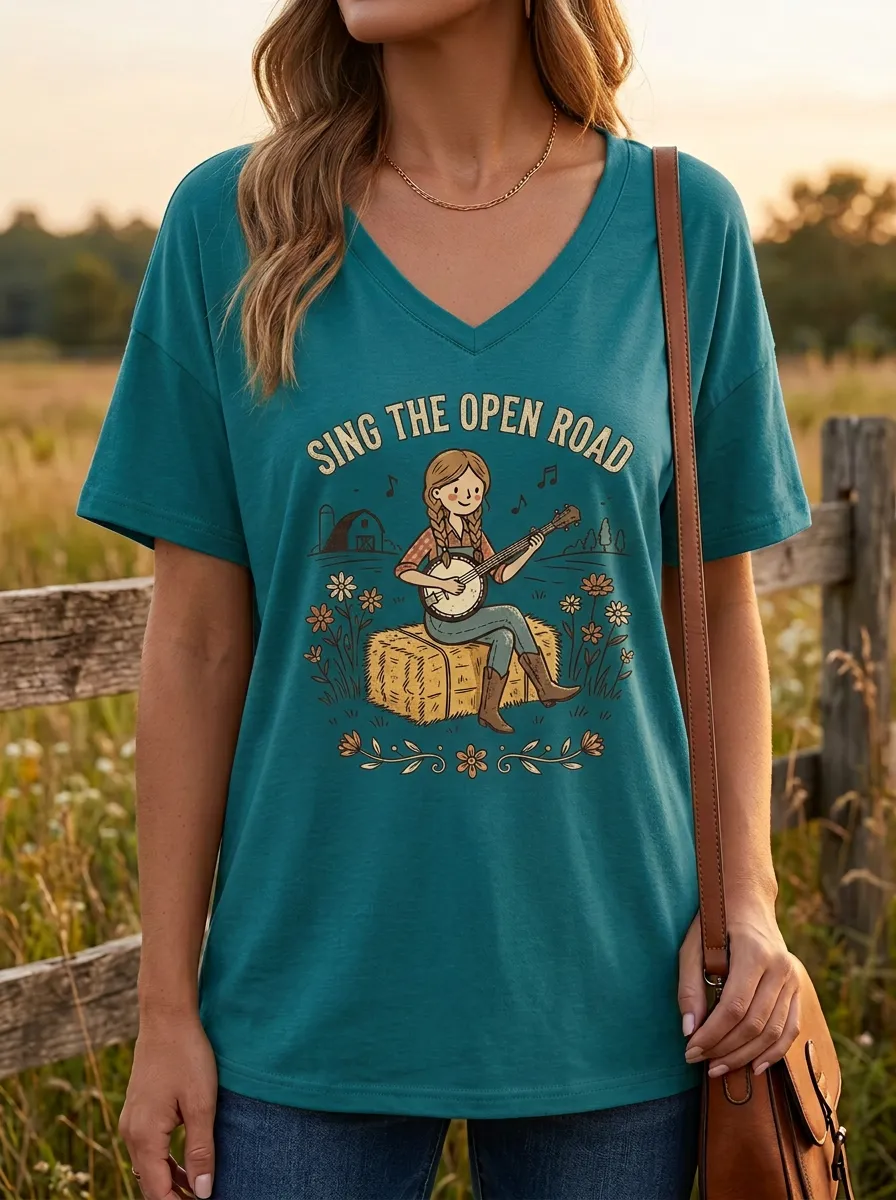 Heritage Women's Country Music V-Neck T-Shirt