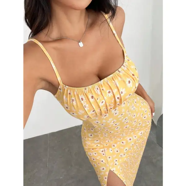 Daisy Cami Midi Dress with Slit