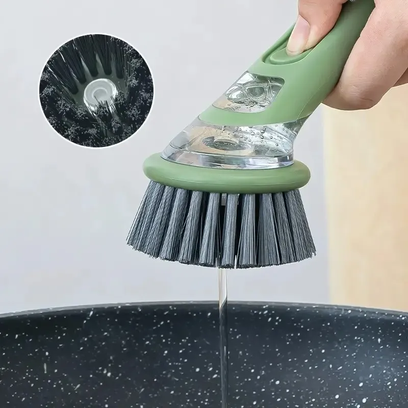 The Extended Handle Makes The Dishwashing Brush Convenient