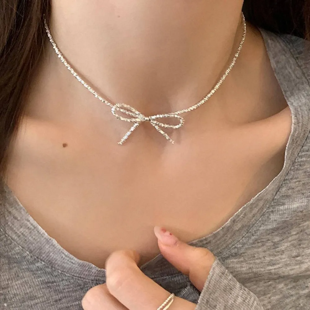 Layered Bow Pendant Necklace