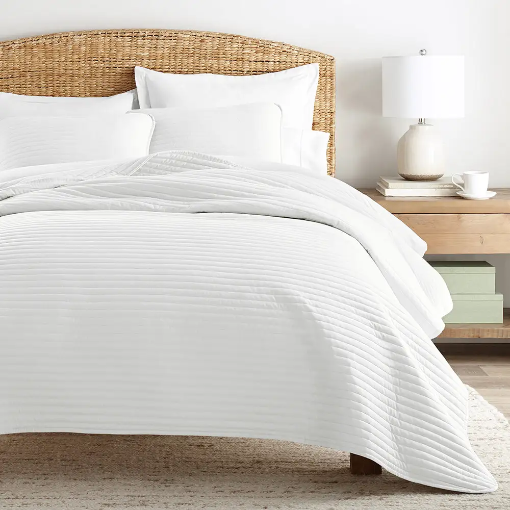 Stripe Stitch Quilted Coverlet Set