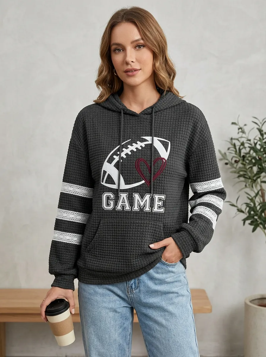 Women's Gridiron Heart Graphic Graphic Hoodie