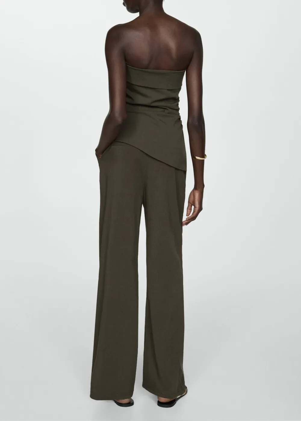 Elastic-Waist Straight Pants