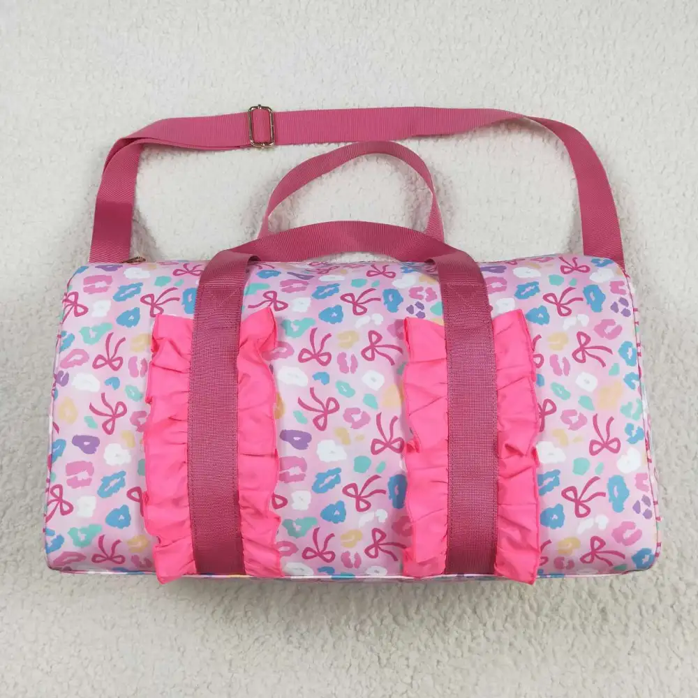 Bow Detail Animal Print Travel Duffel