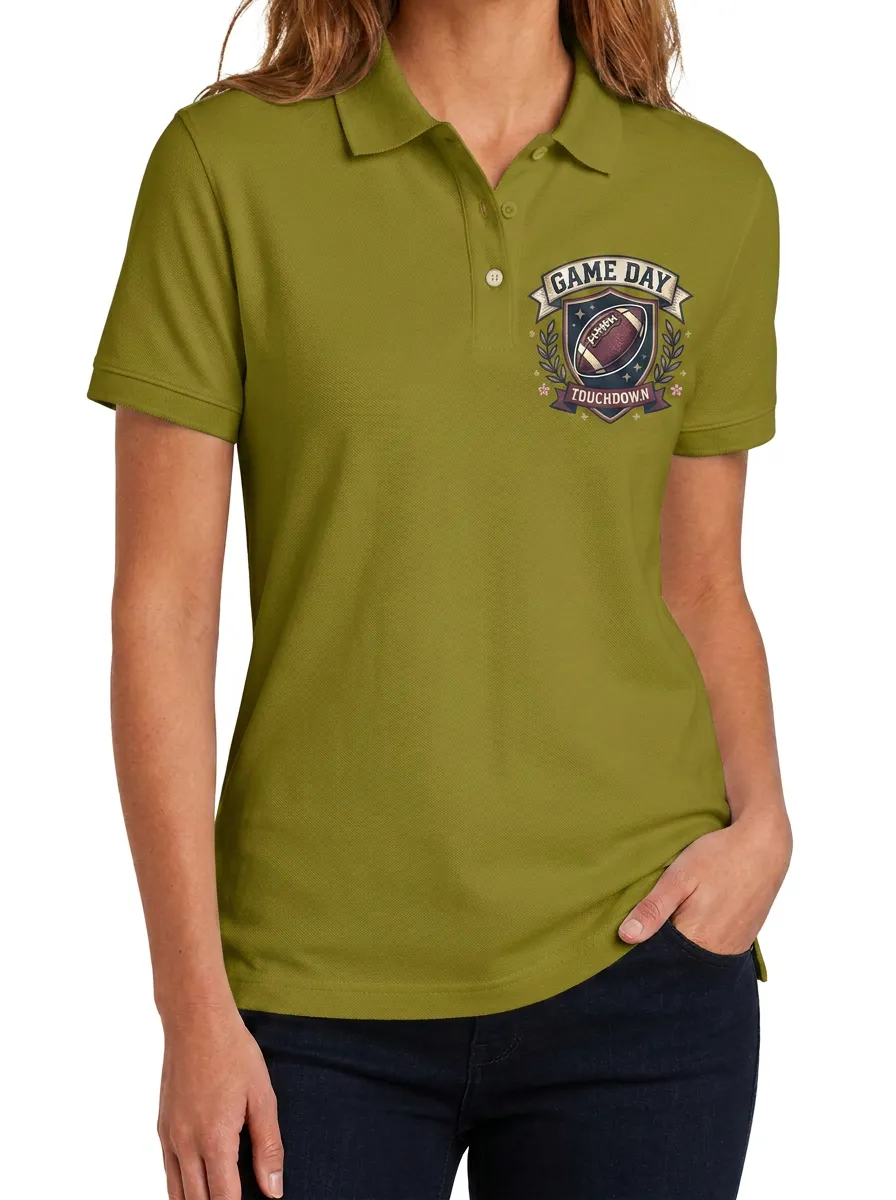 Stadium Football Game Day Touchdown Graphic Polo Shirt