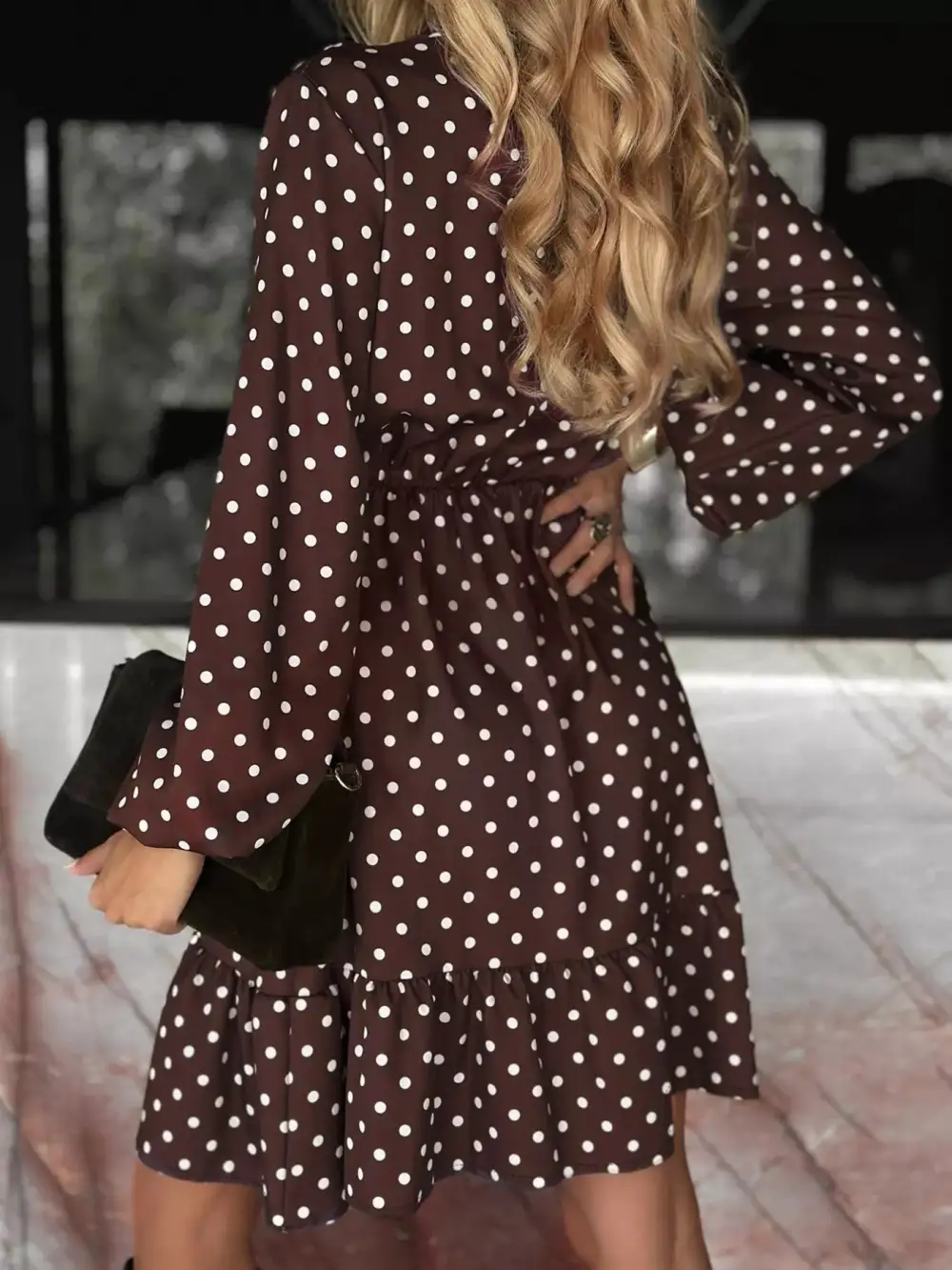Polka Dot Ruffle Mini Dress