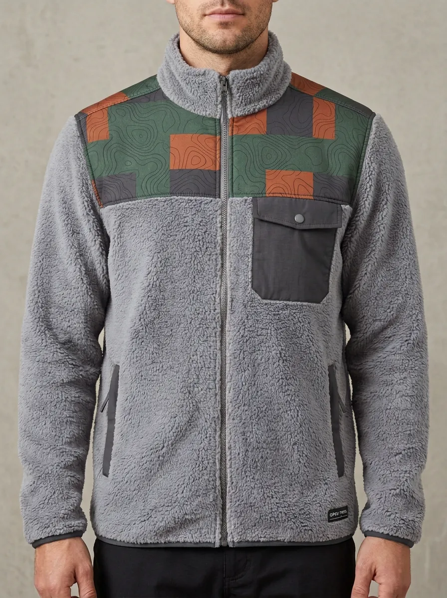 Hiking Topographic Fleece Zip Jacket