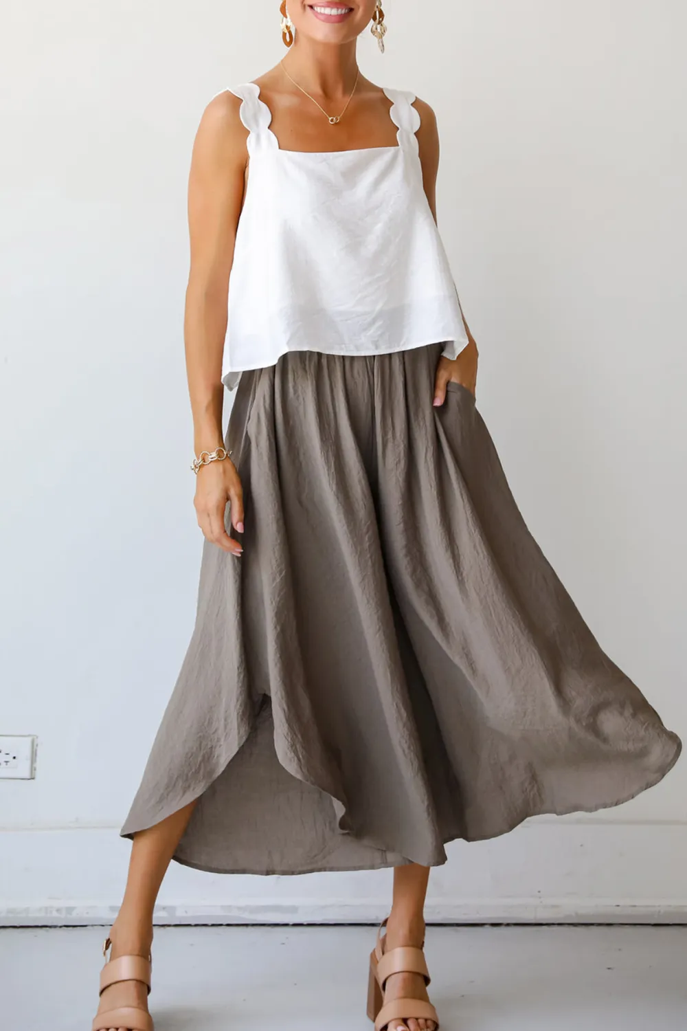 Mocha Wide Leg Pants