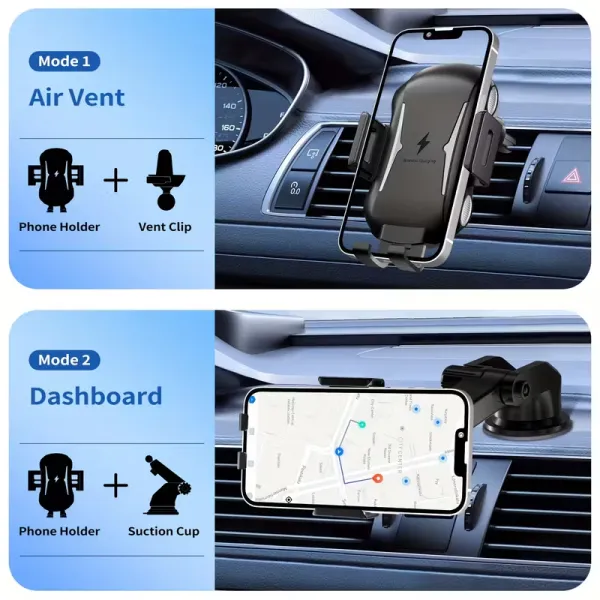 Secure Auto-Clamping Car Wireless Charger