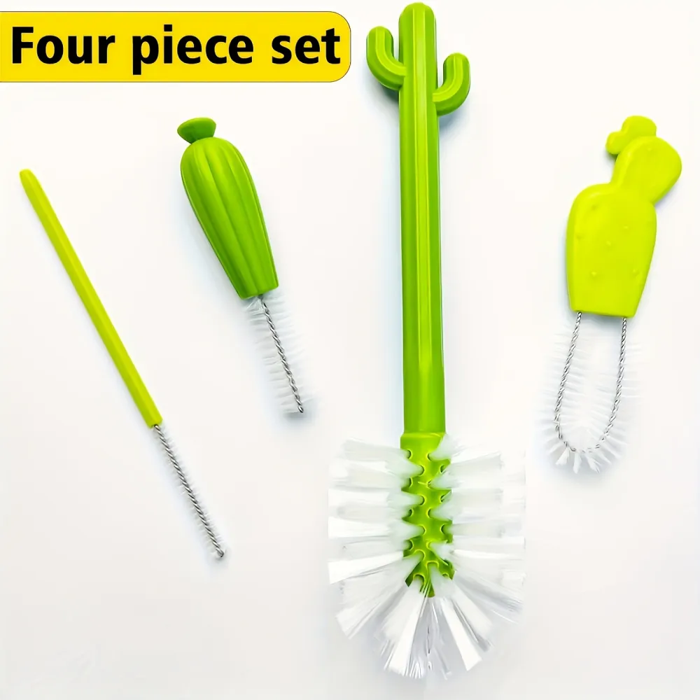 Cactus Bottle Cleaning Brush Set